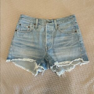 Levi’s 501 light wash blue Women's high rise denim Shorts